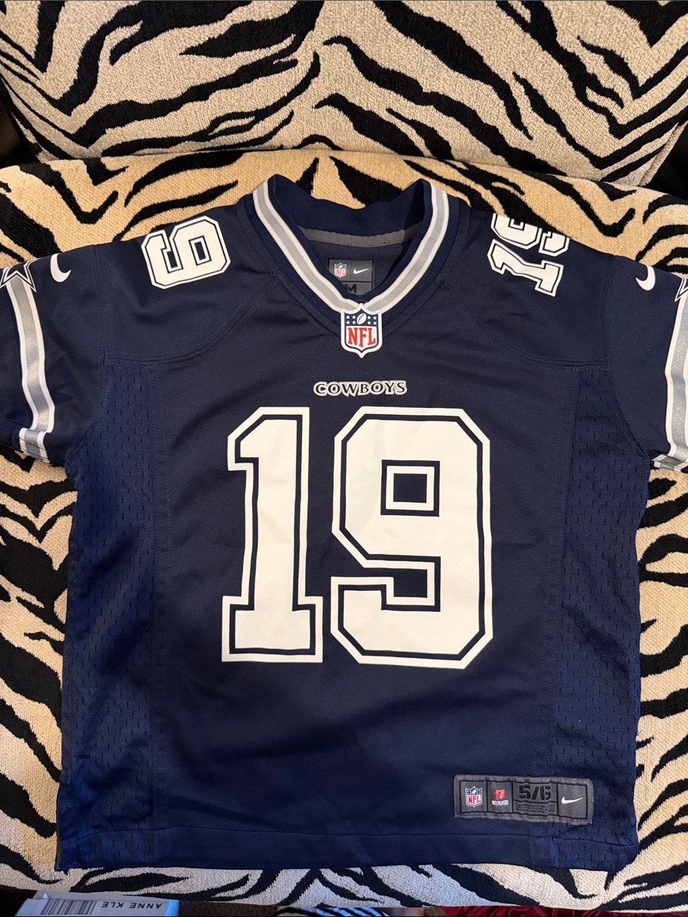 Nike Youth Dallas Cowboys Navy and White #19 Football Jersey